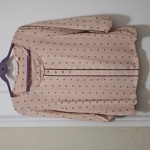 LC LAUREN CONRAD 3/4 Sleeve Peach Printed Pull Over Top Size Large